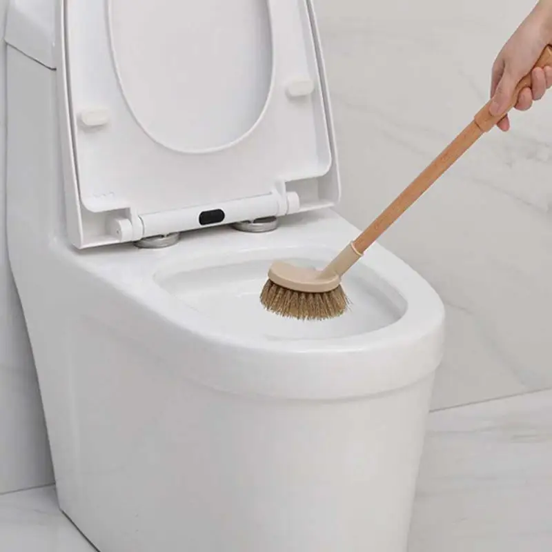 Multi-function Toilet Cleaning Brush Wood Color Toilet Brush Scrubber Bathroom Non-dead Angle Wc Kitchen Cleaning Brush