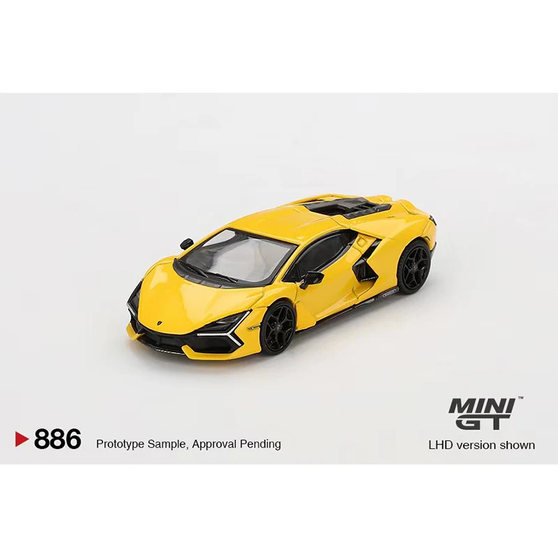 PreSale MINIGT 886 1:64 Lamborghini Revuelto Giallo Diecast Diorama Model Collection Miniature Toys