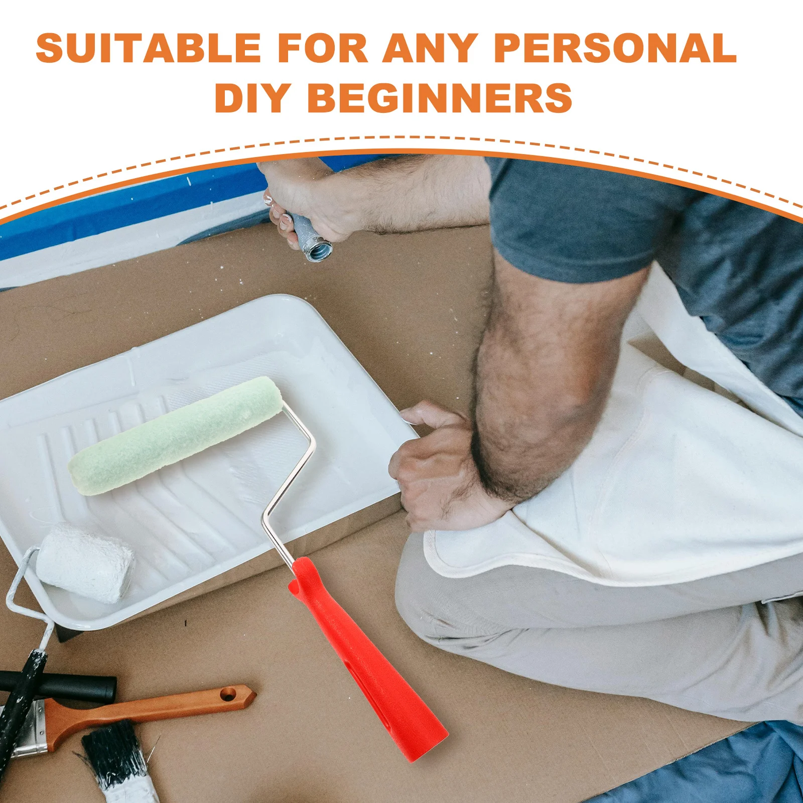 فرشاة متعددة الاستخدام لأسطوانة الطلاء الزيتي للجدران والأسقف وإطارات الأبواب والنوافذ DIY مجموعة لوازم الطلاء المنزلي للجدران الدوارة