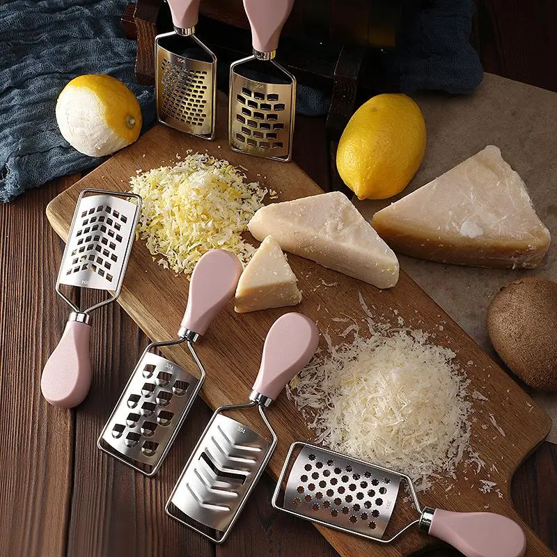 Mini rallador de queso de acero inoxidable, herramienta de cocina de fácil agarre para queso, chocolate, especias, repostería, cocina, pizza, ensalada