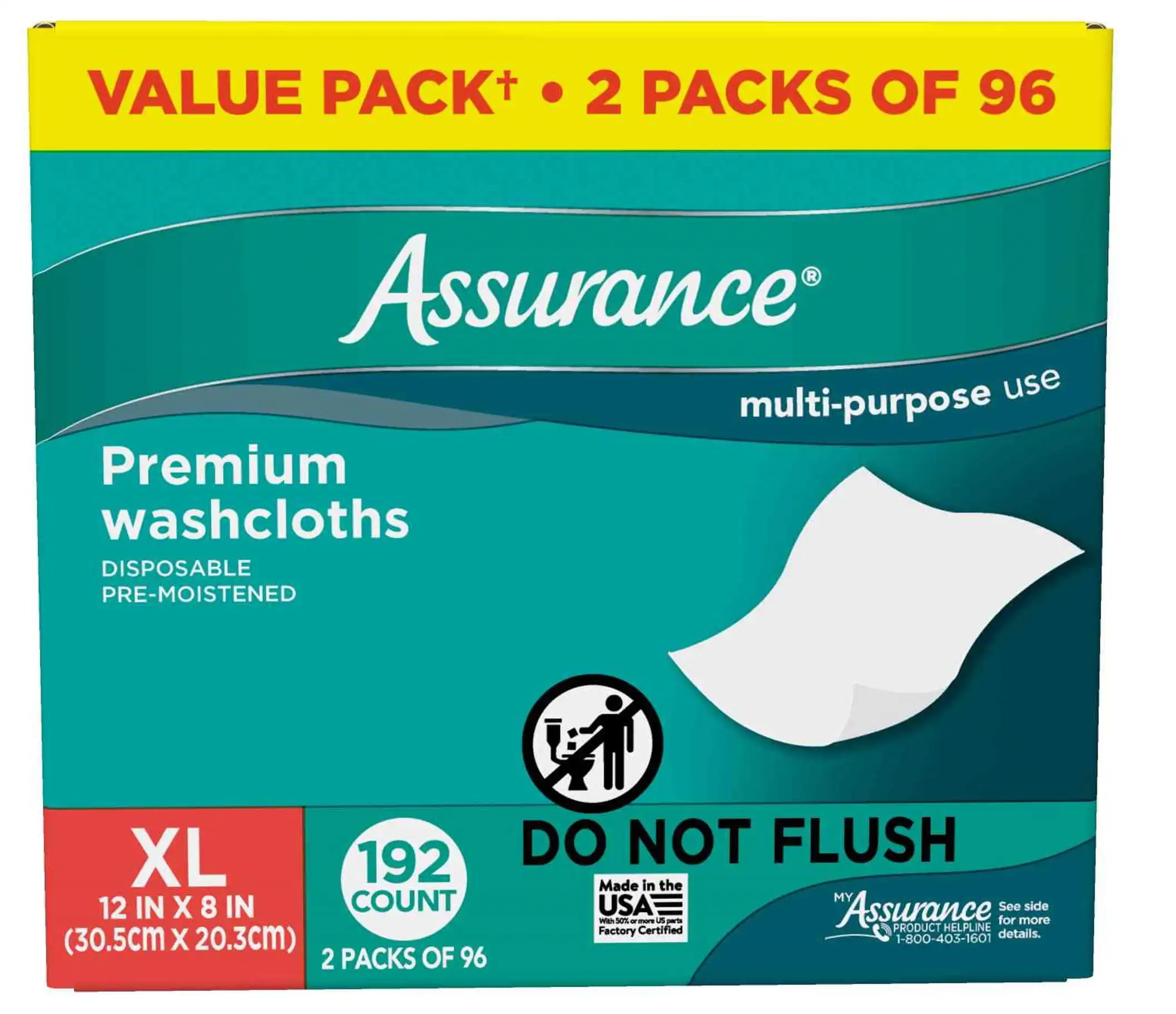 

Premium Disposable Washcloth Wipes, XL (192 Count)