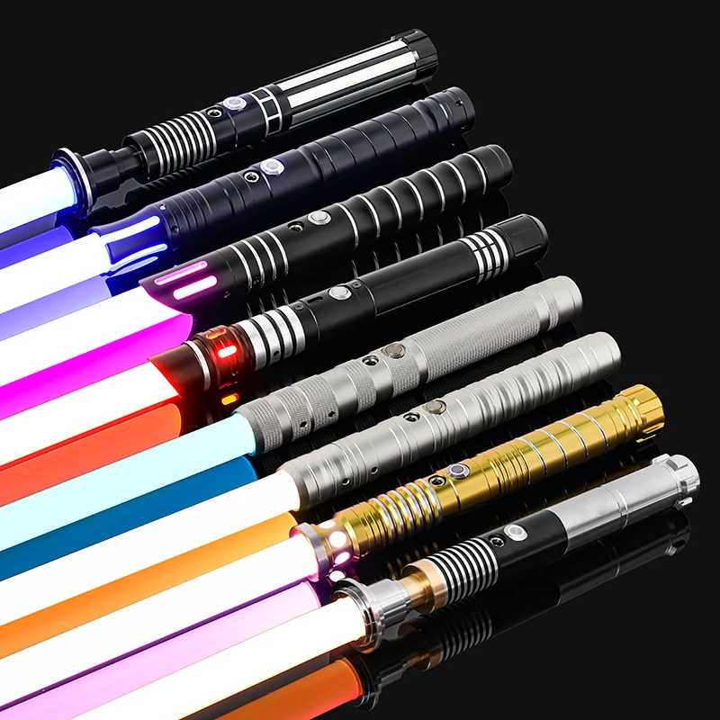 

RGB Metal Little Lightsaber 2 In 1 16colors Fonts Laser Sword Cosplay Prop Heavy Dueling Sabre De Luz For Children Toys