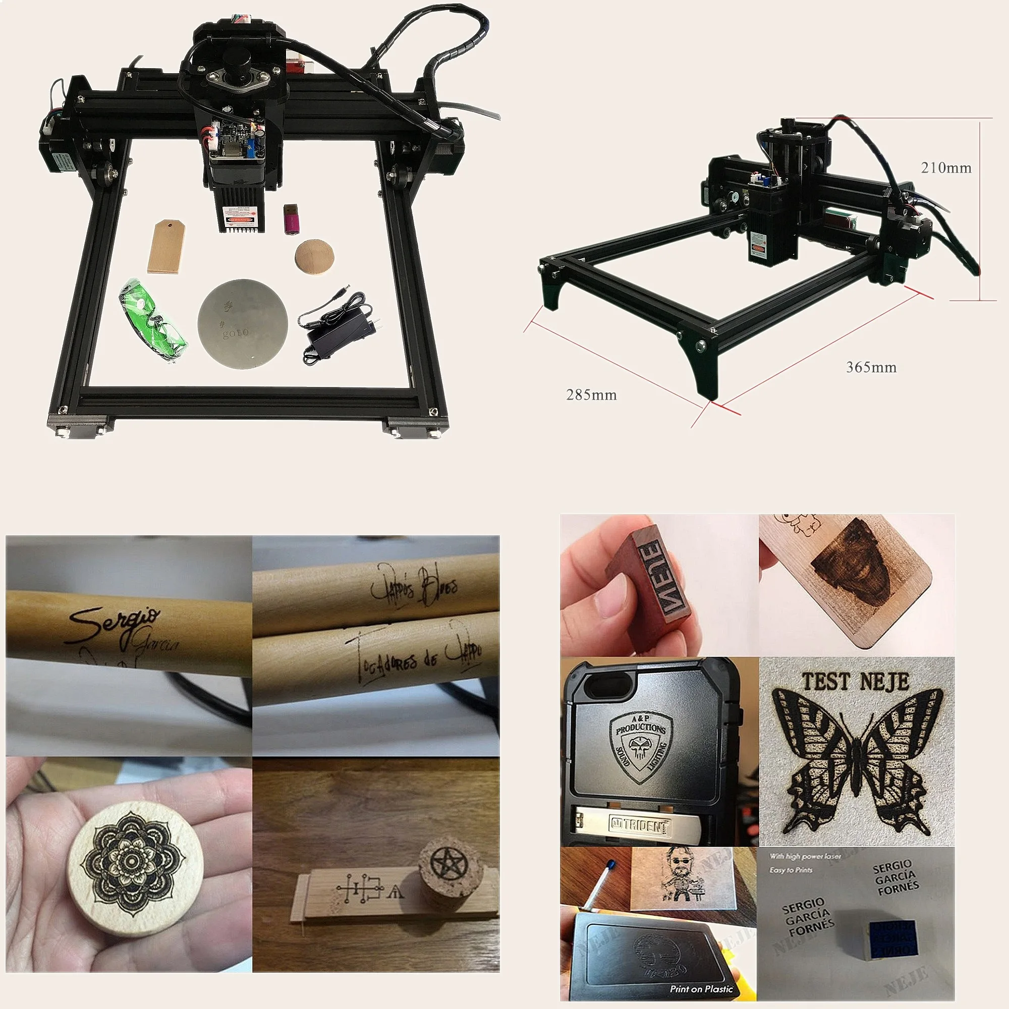 15W Laser Engraver 0.1mm Low Light Positioning Grayscale Contour Engraving US