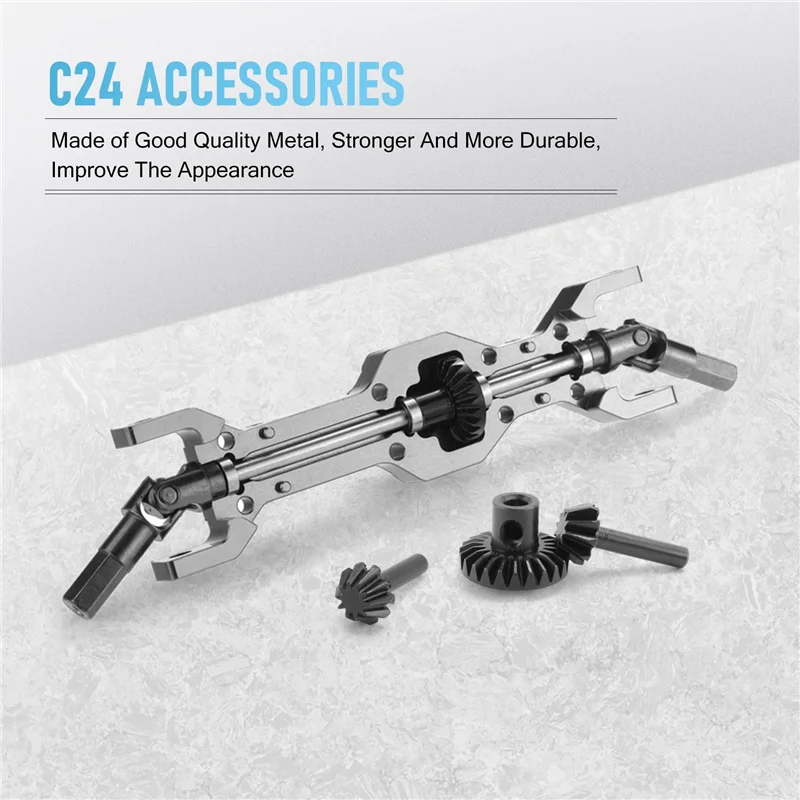 ABUM-8Pcs Steel Front & Rear Axle Gear Drive Shaft Gear Upgrade Accessories For WPL C14 C24 B24 B36 MN D90 D99 MN99S Parts