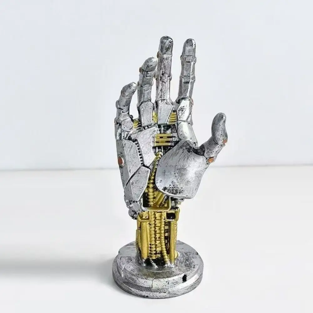 

Resin Cyberpunk 3D Printed Stand Sensory Toy Ornaments Simulated Robot Hand Sculpture Funny Figurines Mechanical Hand Staute