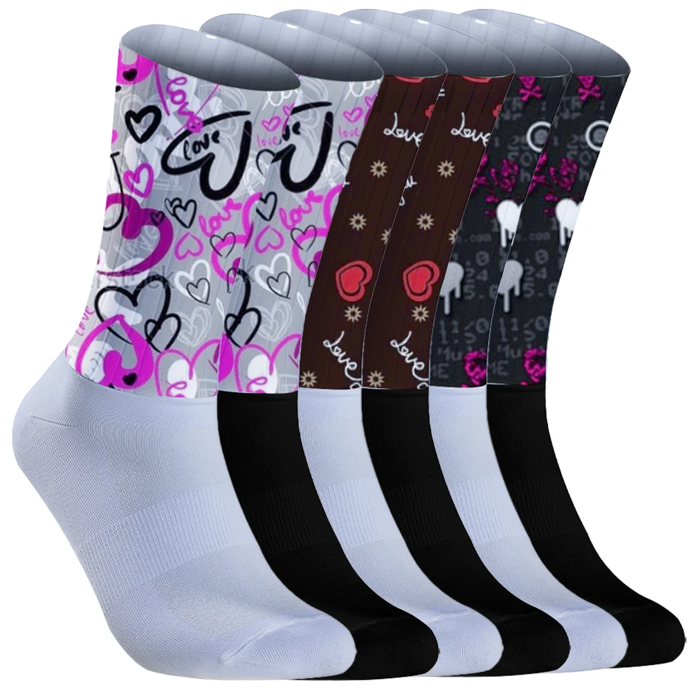 

Men Cycling socks Road Summer New Women Socks Bike Anti Slip Silicone Seamless Aero Socks