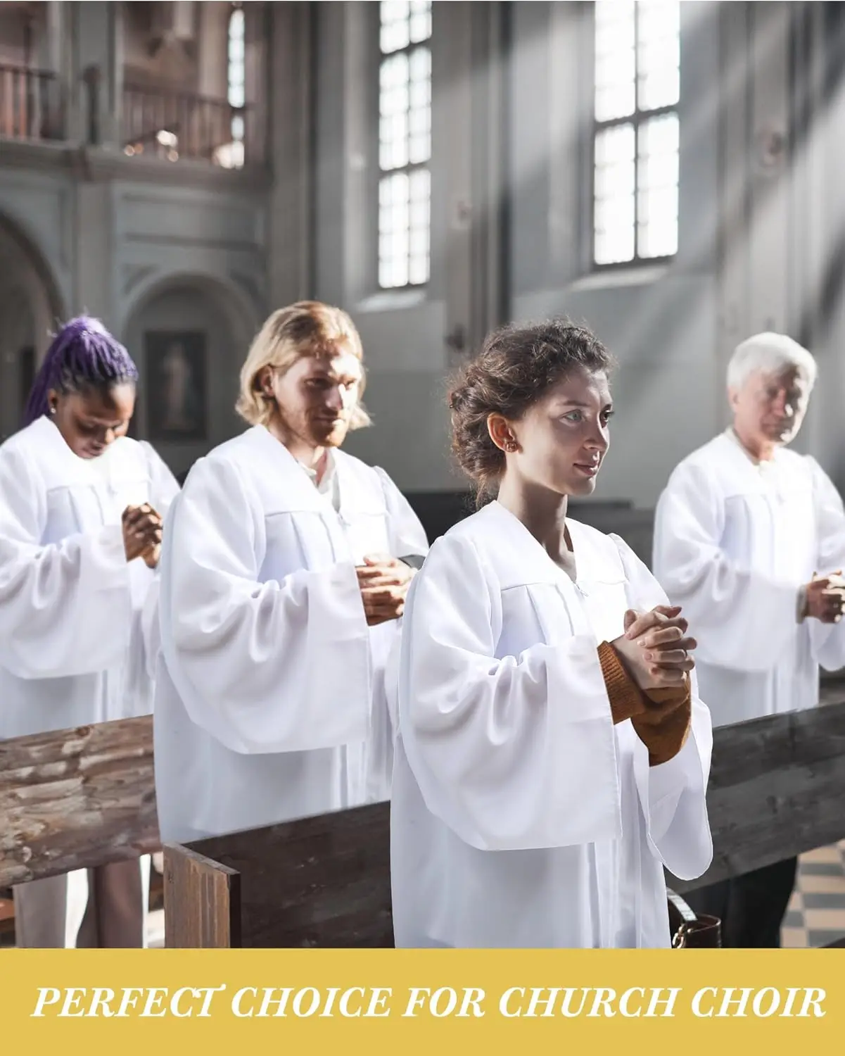 Atacado unissex fosco coro roupões para igreja branco batismo formatura vestido confirmação púlpito juiz traje adultos