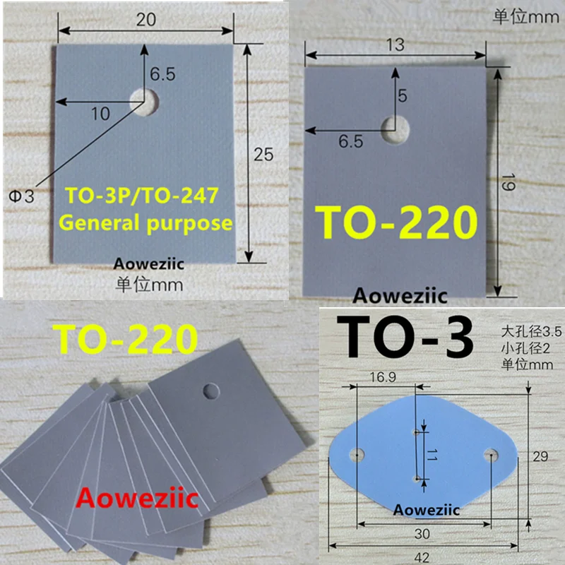 TO-220 TO220 TO-247 TO-3P Transistor radiador refrigeración silicona almohadilla térmica Tarjeta de película disipador térmico junta de aislamiento