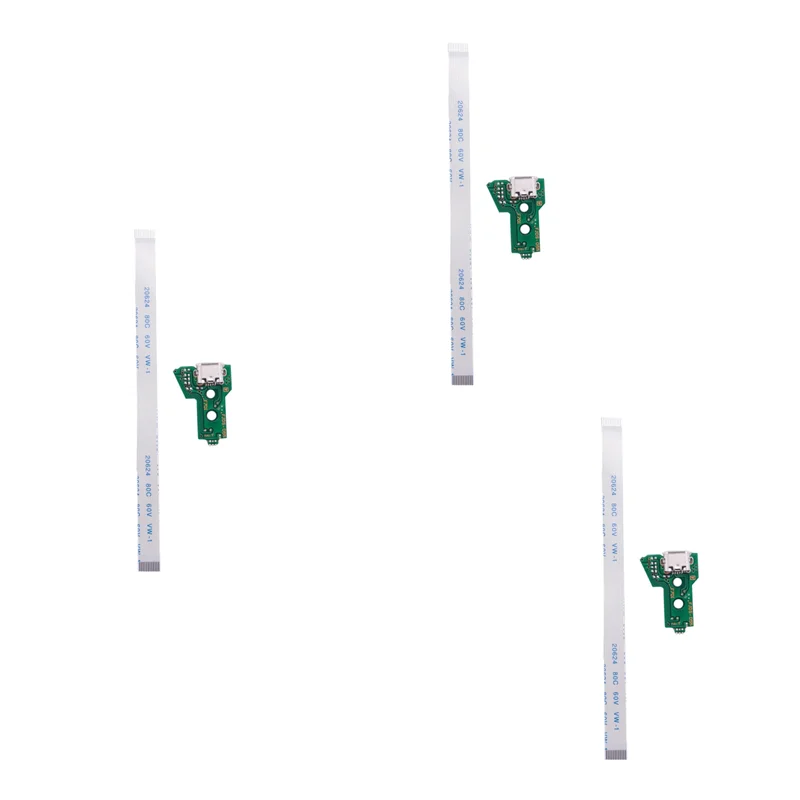 【Laatste kans!】3X USB-oplaadpoortkaart voor JDS-055 Ps4-controller met 12-pins flexkabel