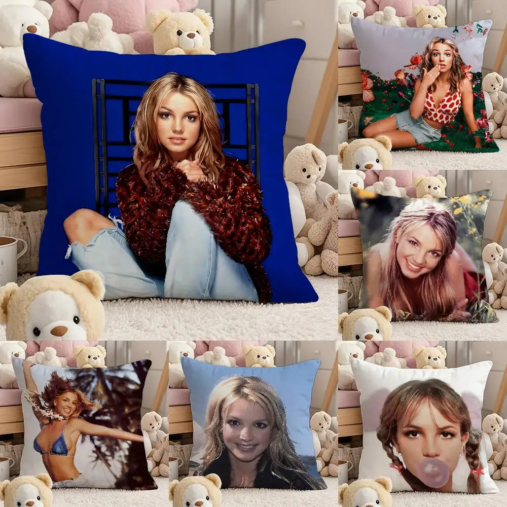 

Singer B-Britney Spears Pillow Case Comfort Sofa Bed Silky Elegant Invisible Zipper Custom Decorative Cushion Cover