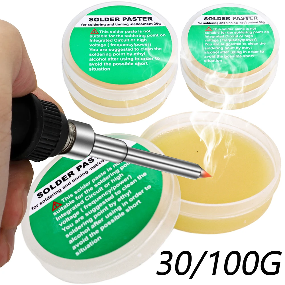 30g/100g pasta de solda de soldagem profissional sem chumbo fluxo de soldagem ecologicamente correto fluxo de temperatura média sem resina limpa