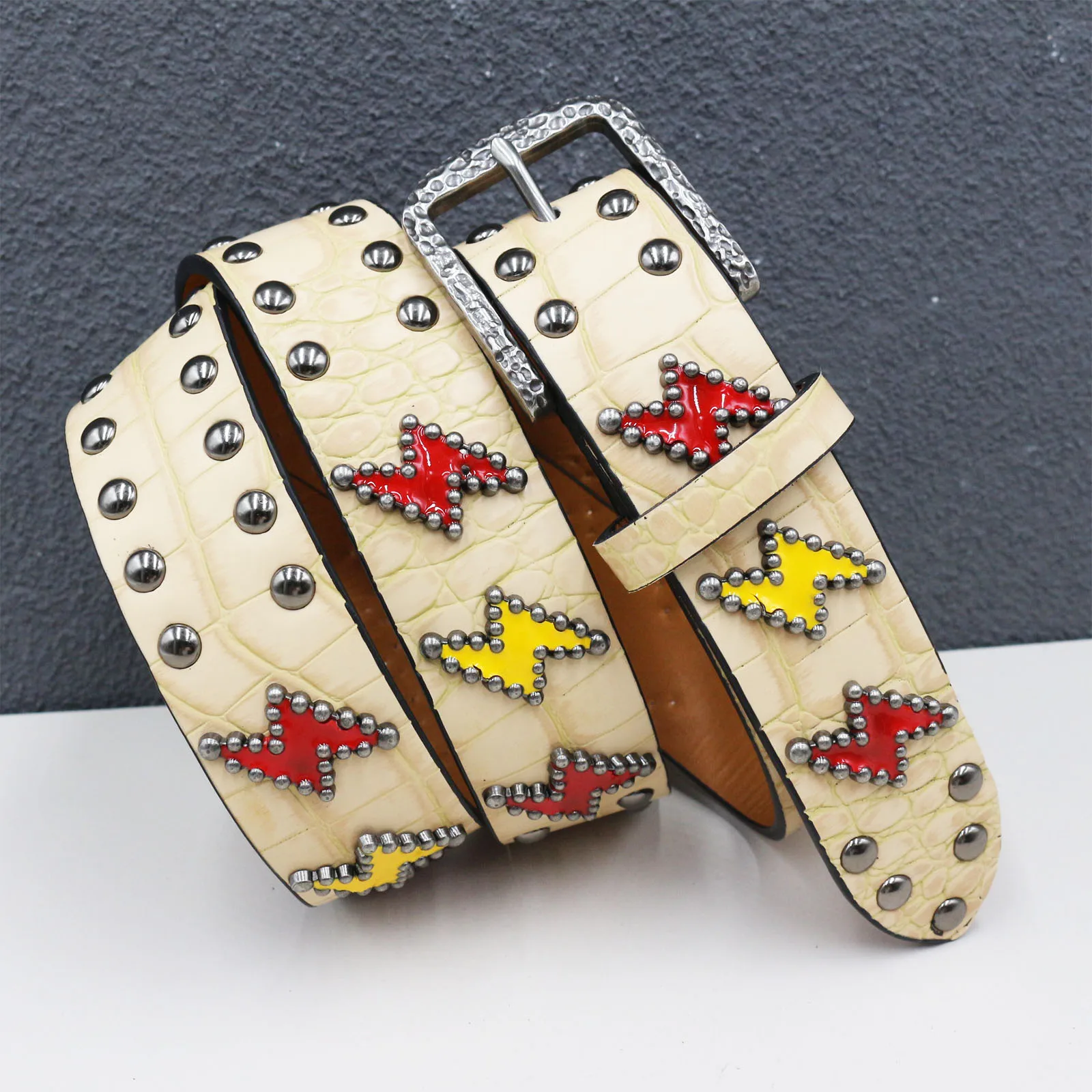 cinto-largo-com-rebites-redondos-de-metal-estilo-gotico-punk-com-brilho-prateado-e-efeito-relampago-acessorio-para-traje-y2k