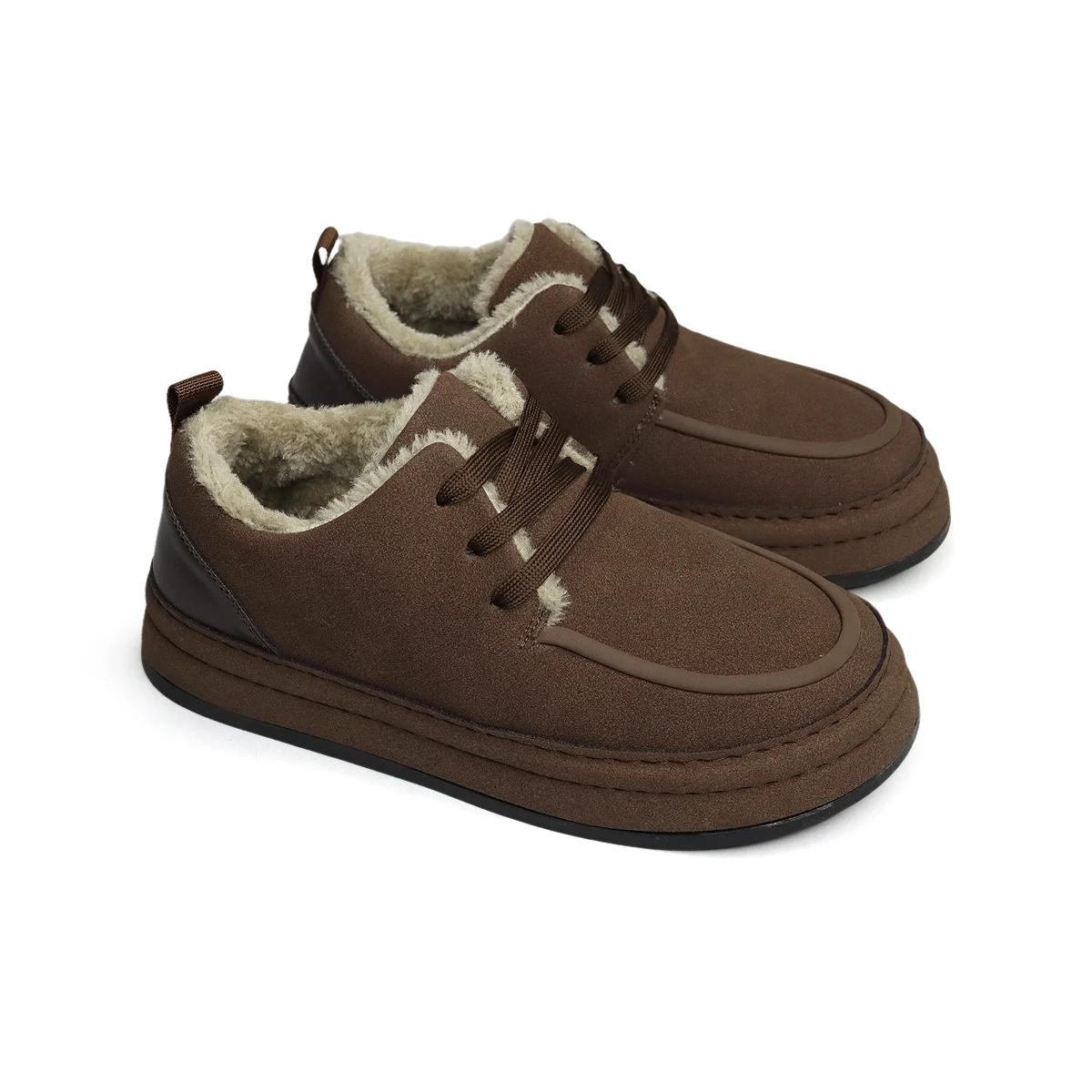 

Мужская зимняя хлопковая обувь на толстой подошве с флисовой подкладкой, повседневная теплая обувь в стиле ретро для отдыха на резиновой подошве для мужчин