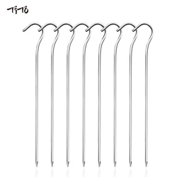 TiTo Titanium 8pcs/12pcs Tent Pegs Titanium Tent Nail Outdoor Camping Tent Accessory Tent Stake Bend Hook Head Diameter 3.0mm