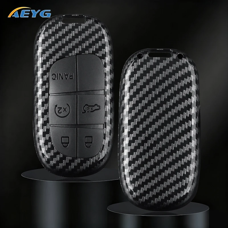 ABS Carbonfaser Autoschlüsselhülle für Jeep Renegade Grand Cherokee Dodge Journey Charger Chrysler 200 300 300 Zubehör