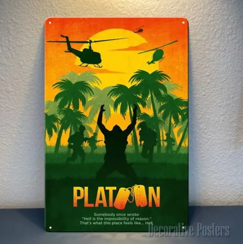 Platoon Oliver Stone Movie Metal Poster - Sign- Size:20x30cm good sign sign