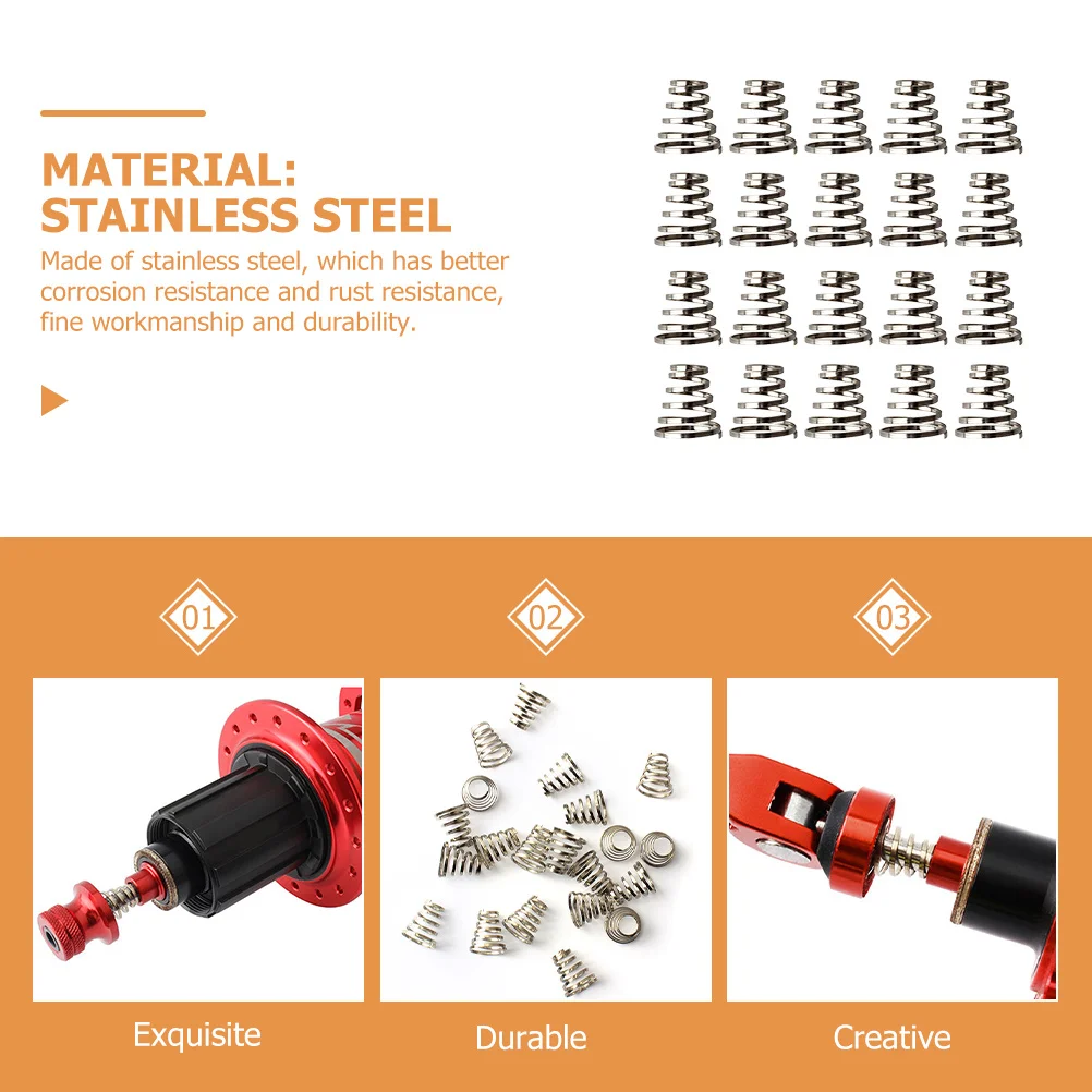 20Pcs Stainless Steel Quick Release Skewer Springs Bike Accessory Durable Corrosion Resistance Easy Install Road Bikes