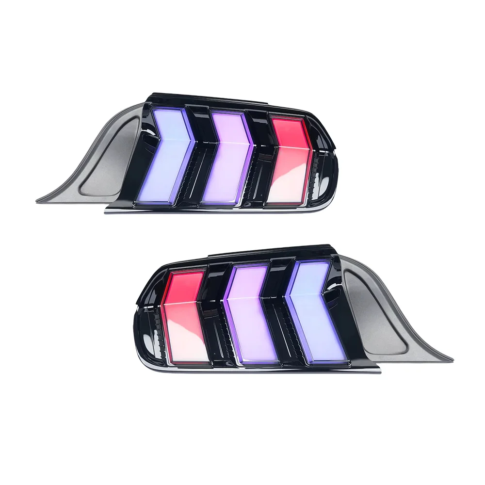 LED Tail Lights RGB Colorful Rear Lamp Dynamic Sequence signal  for Ford Mustang 2015-2023 DRL