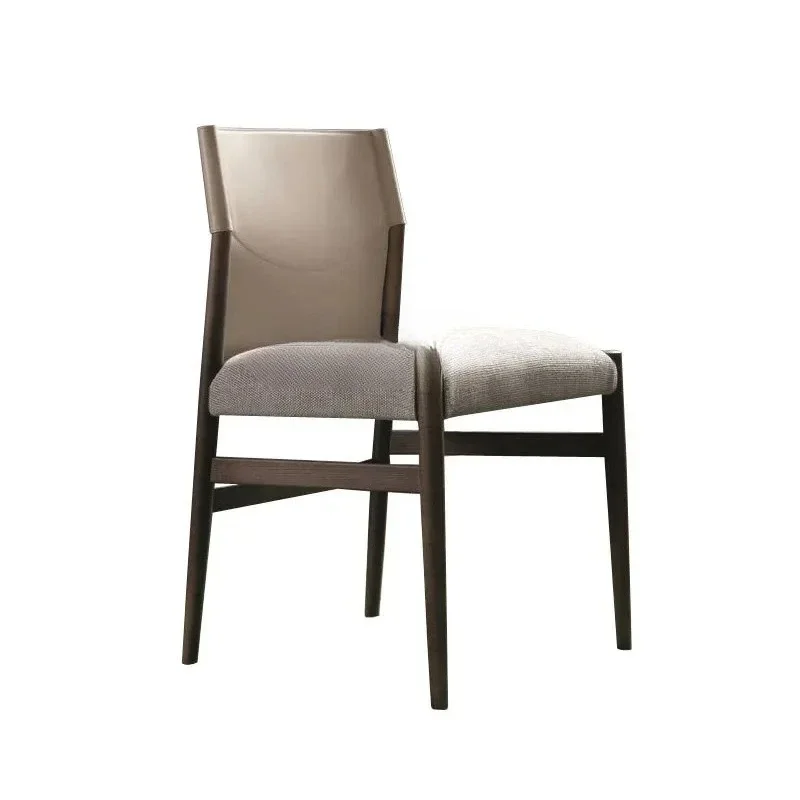

Wabi Sabi Wind B & B Fabric Dining Chair Household Walnut Coffee Chair Ash Wood Solid Wood Chair Nordic
