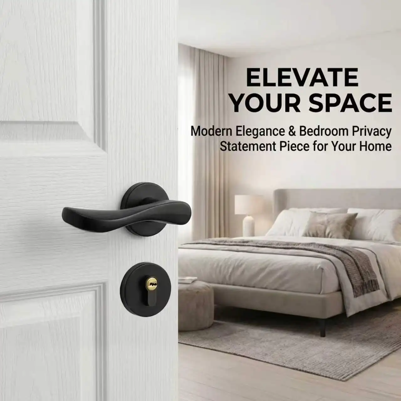 

Дверной замок Yahei с раздельным механизмом, минималистичный дизайн, ручка двери с возможностью перевернуться/перевернуться обратно, с 3 ключами, двойной засов, подходит для офиса.