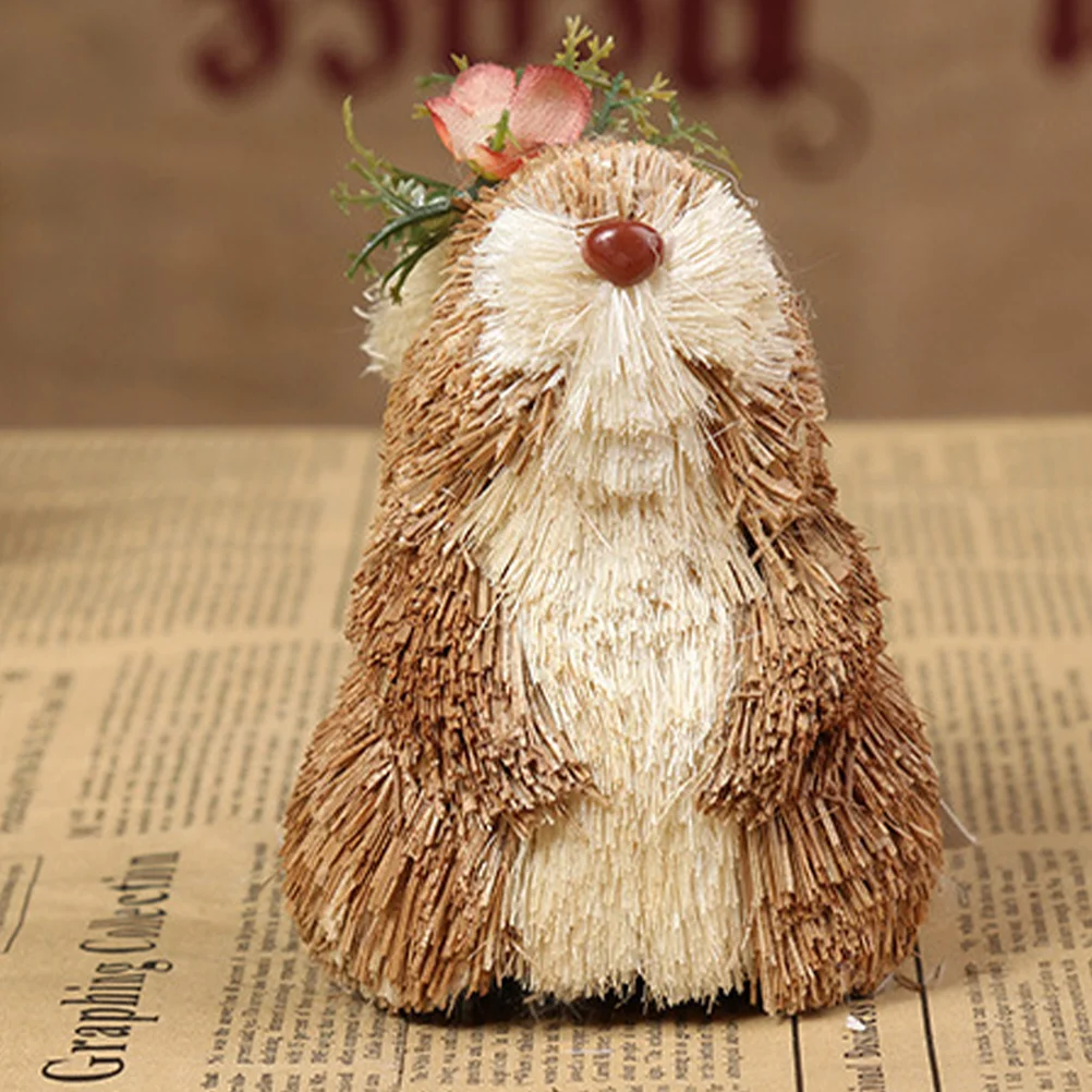 Bunny Ornament Pink Home Decor Lid Desktop Figurine Bunnies Small Rabbit Adorn Cute Model