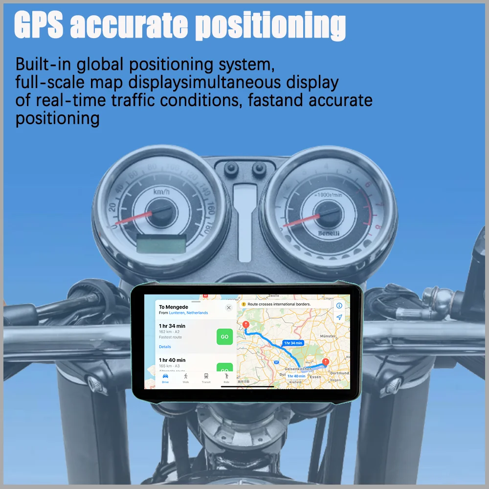 6.1inch Motorcycle Android 4G Smart Navigation Screen Wireless Carplay IP67 Waterproof DVR Android video recorder