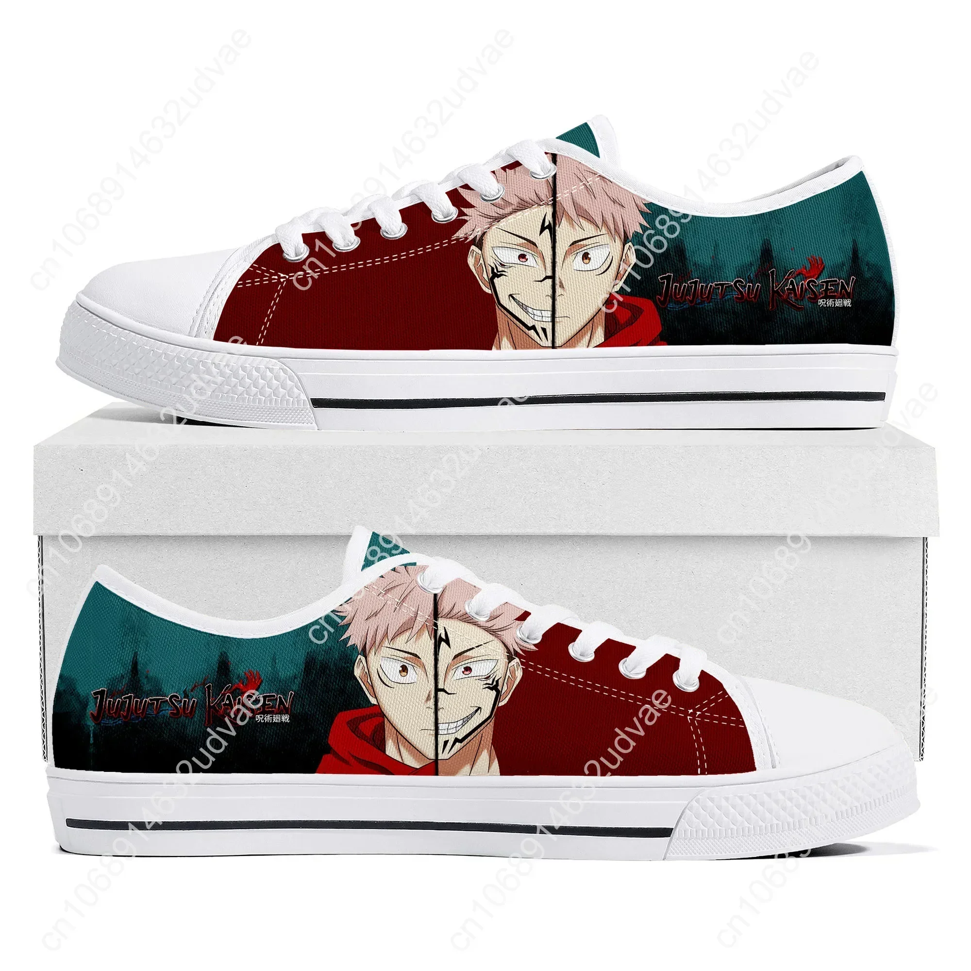 Jujutsu Kaisen Itadori Yuji Low Top Sneakers High Quality Mens Womens Teenager Canvas Sneaker Couple Casual Shoes Custom Shoe