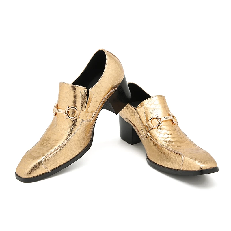 Herren-Slipper im italienischen Stil mit Krokodilmuster, hoher Absatzhöhe, aus echtem Leder, luxuriöse, formelle Schuhe für Geschäftstermine und festliche Anlässe. – Detail 6