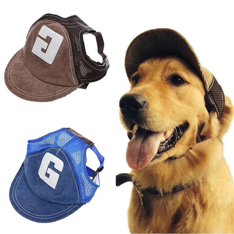 

Adjustable Outdoor Sports Baseball Cap Pet Hat for Small to Large Dogs Plastic Dog Sunscreen Hat with Ear Holes