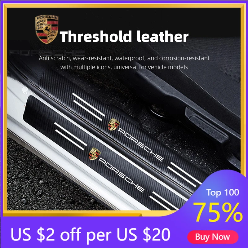 

Наклейки на автомобиль для Porsche Cayenne, Panamera, Macan, 911, 5 шт., наклейки из карбона, защитная пленка для порогов автомобиля, для Porsche Panamera