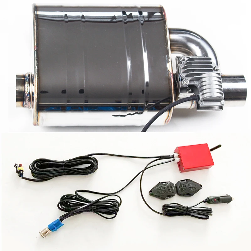Image of Universeller Auto-Auspuff-Schalldämpfer mit Knopfschalter und Elektrischer Fernbedienung, Links-Rechts-Typ, Einstellbare Klangerzeugung, Modifikations-Kit