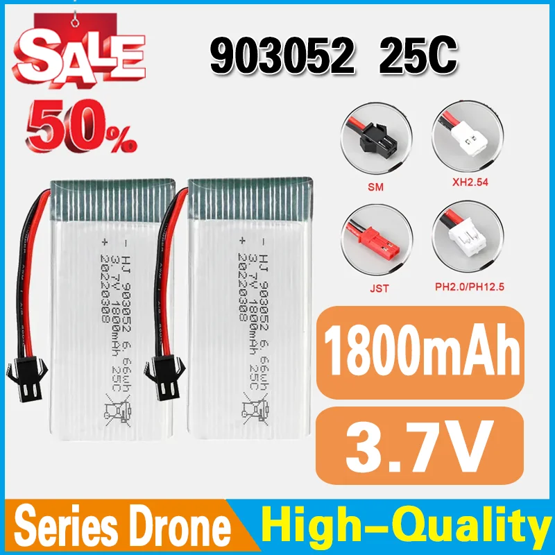 

Drone Battery 903052 1800mAh 25C for Syma X5SW X5SC X5C H5P RC Quadcopter Parts Accessories