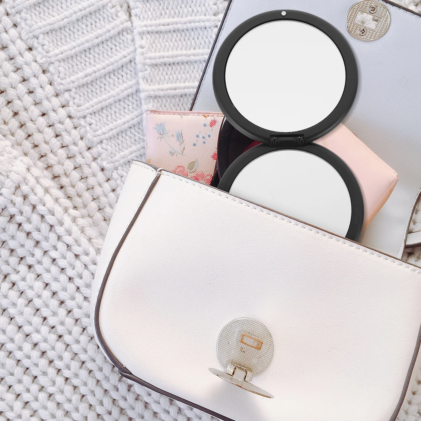 Espejo de bolsillo con aumento de doble cara 10X, pequeño espejo de maquillaje compacto para viajes, regalos de damas de honor, espejo de bolsillo pequeño,