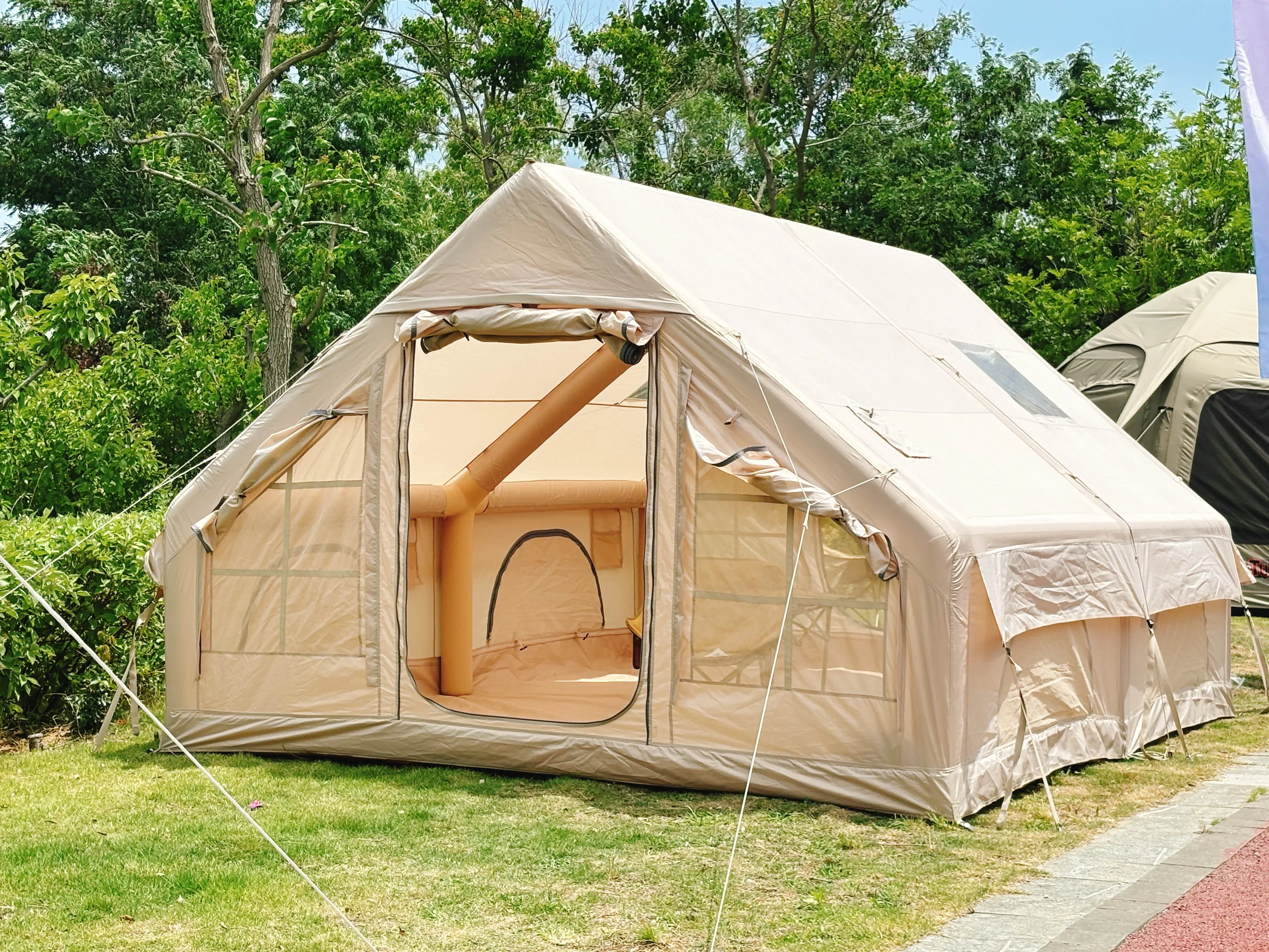 Waterproof Portable Air Tent Single or Double Layers Aluminum Pole Oxford Fabric Tube Type Tent Stake