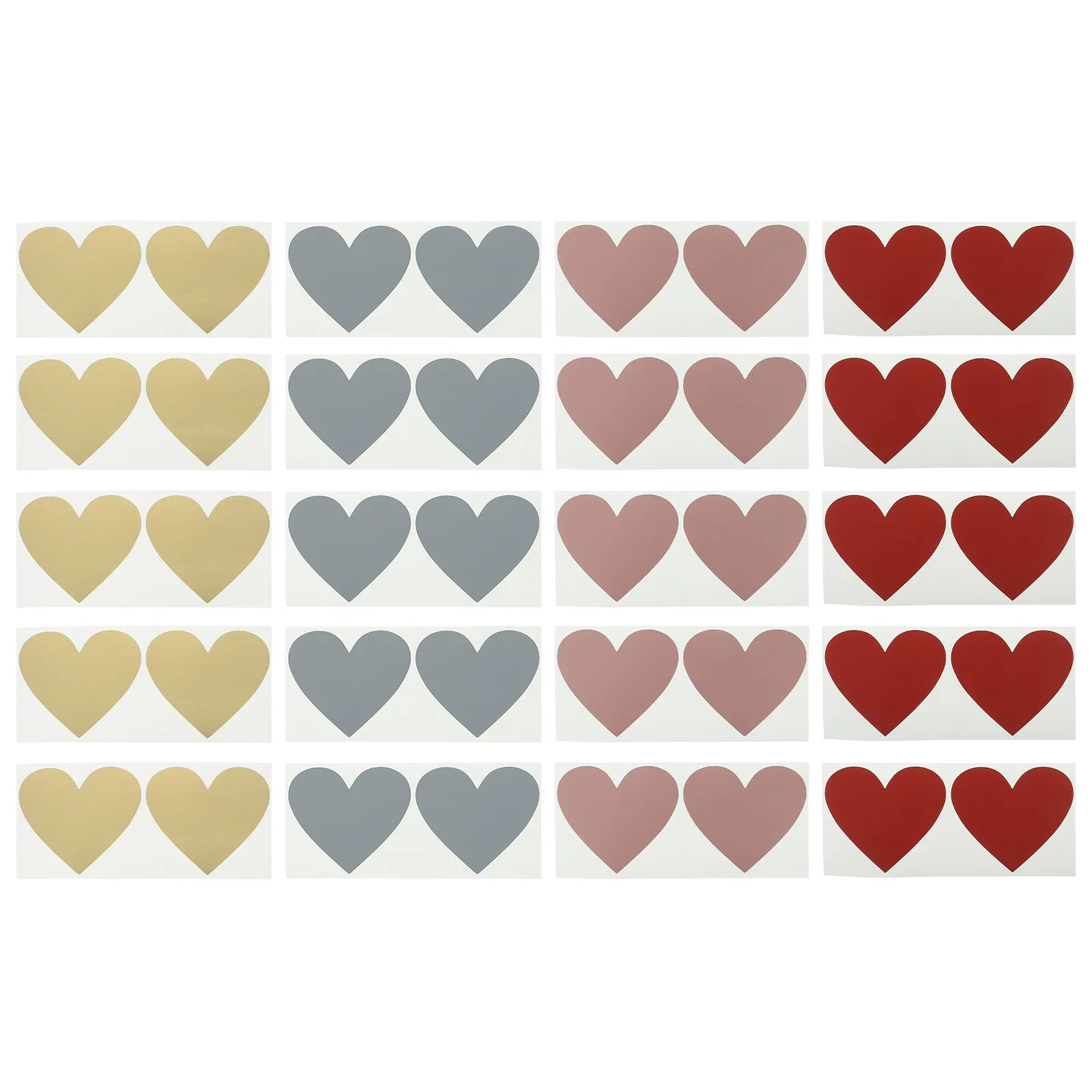 20 Sheets Scratch Off Stickers Heart Shaped Adhesive Peel Stick DIY Labels for Scrapbooking Cards Letters Wedding Games