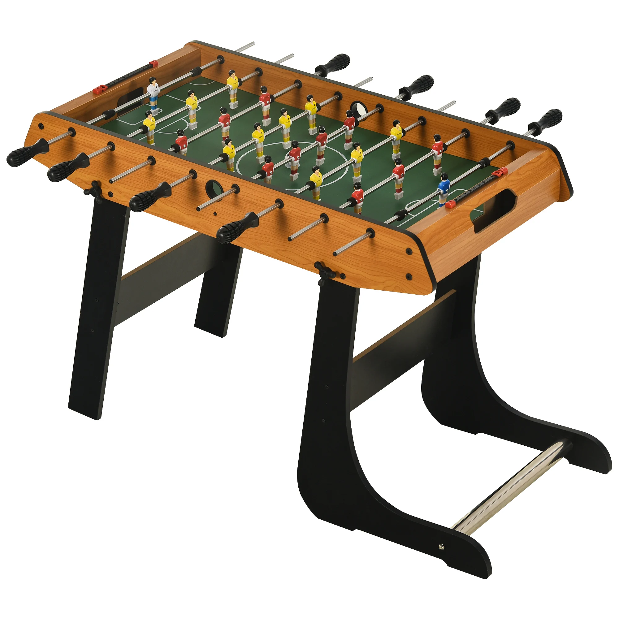 HOMCOM Futbolín Plegable con 22 Jugadores 98x42x62,5 cm Natural y Negro