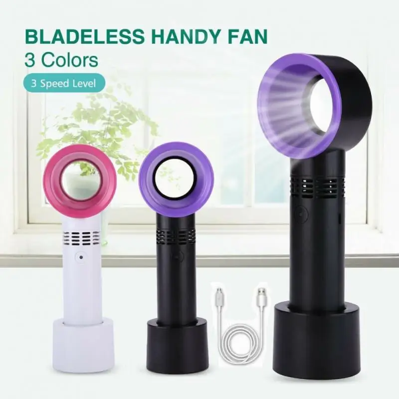 Hand-held Fan Silent Electric Fans Portable Easy To Use Air Cooling Fans Air Colder Bladeless Fan 360 ° Suction Mini Safe