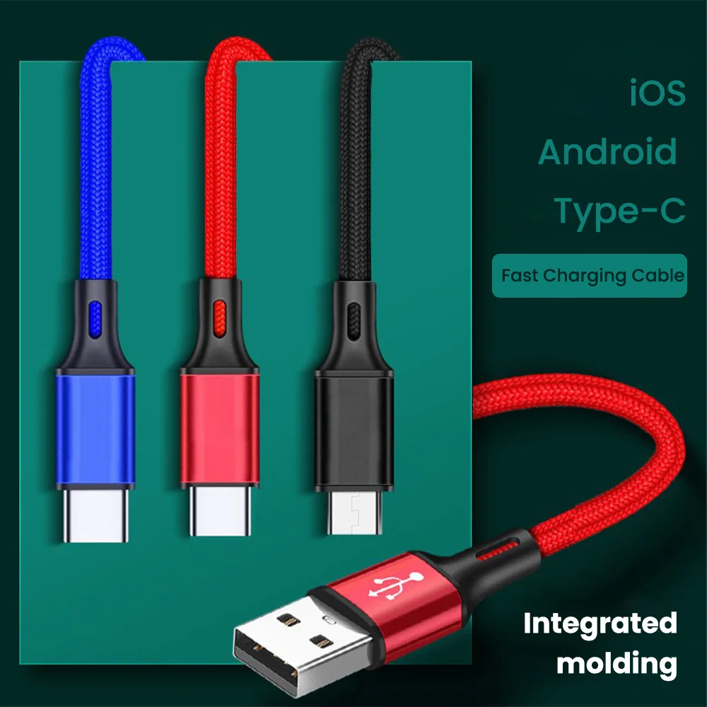 Olaf 66W 25cm Short USB Type C Cable 3A Fast Charging USB C Lightning Cable For Huawei Xiaomi Power Bank Mobile Phone Data cable