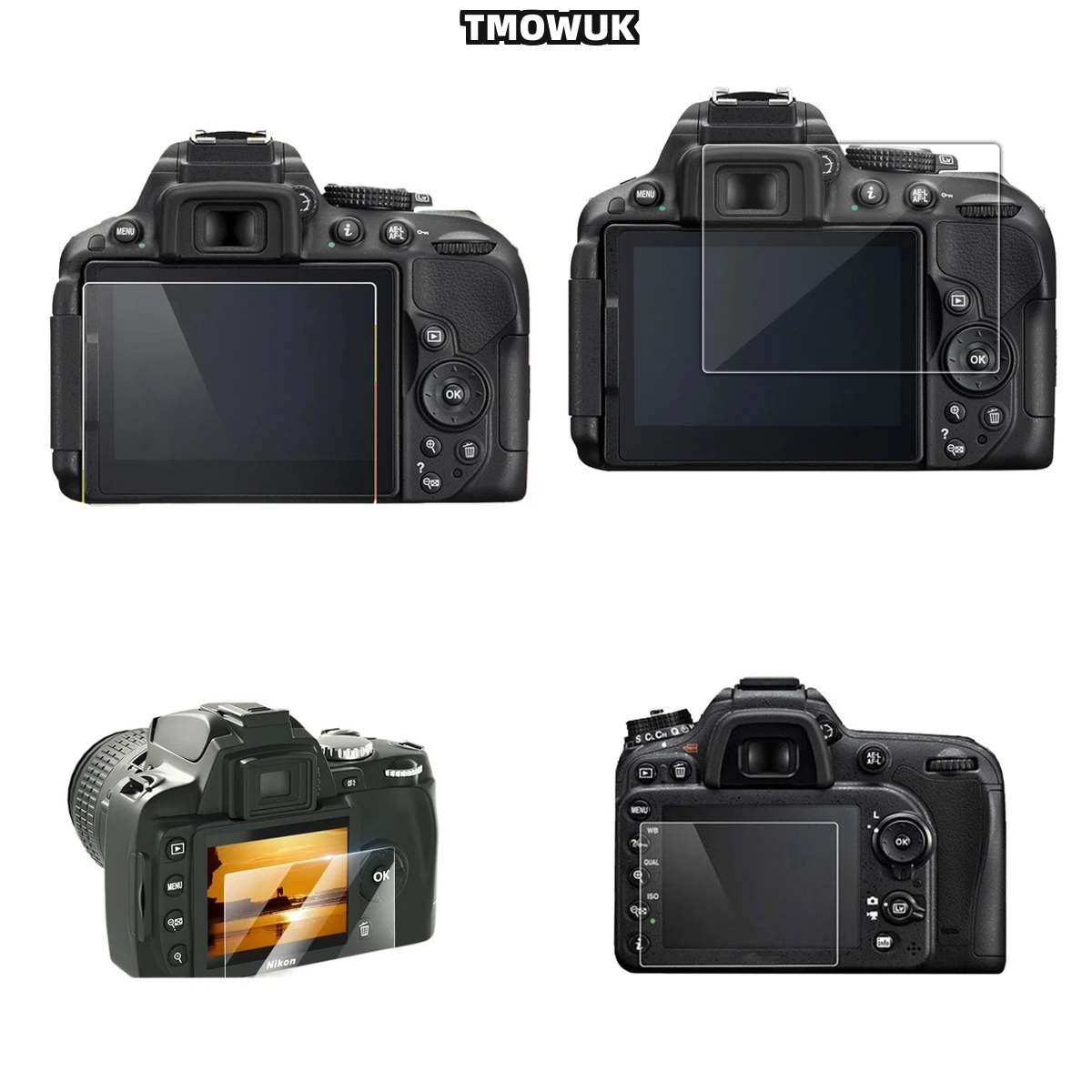 

For Nikon D5300 D54 D5500 D5600 Full Coverage Tempered Glass Screen Protector Anti-Fingerprint