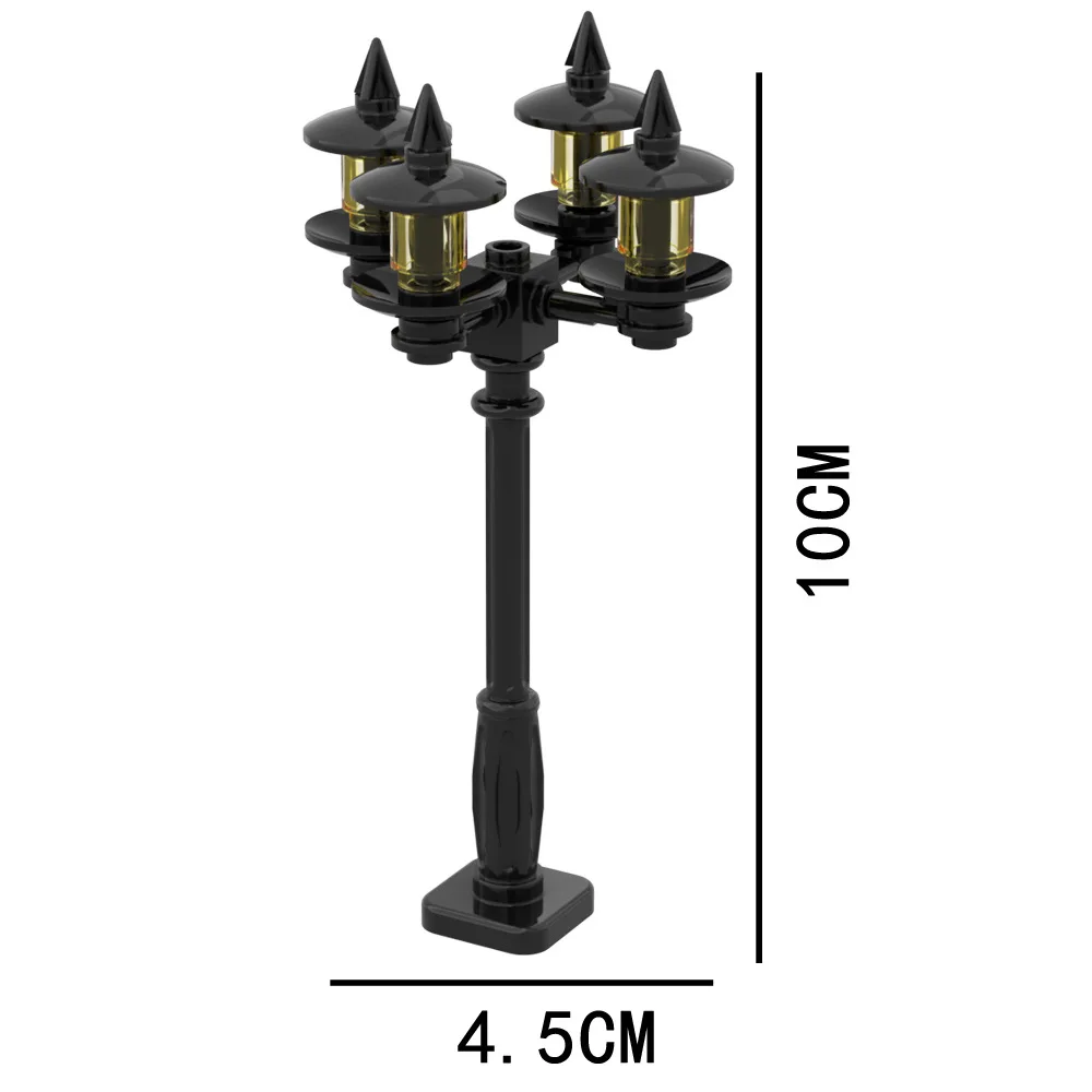 

Строительный блок MOC в сборе, Хэллоуин, ретро, средневековая городская сцена, серия уличных фонарей, креативные украшения