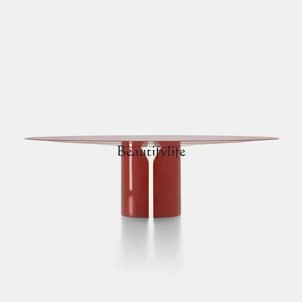 

Z.French Italian minimalist dining table Modern minimalist oval long table