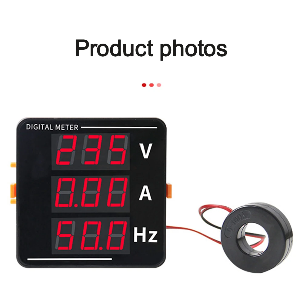 AC50-500V 0-120A Voltage Current Frequency Three Display Meter Digital Display Voltmeter Ammeter LED Voltage Current Displayer