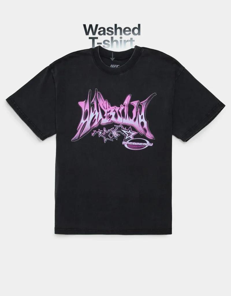 2026 Sommer UFC Marke Hasbulla Magomedov Washed Print T-Shirt Unisex Vintage Kurzarm Übergroße Boxen Tattoo Casual Tee Y2k