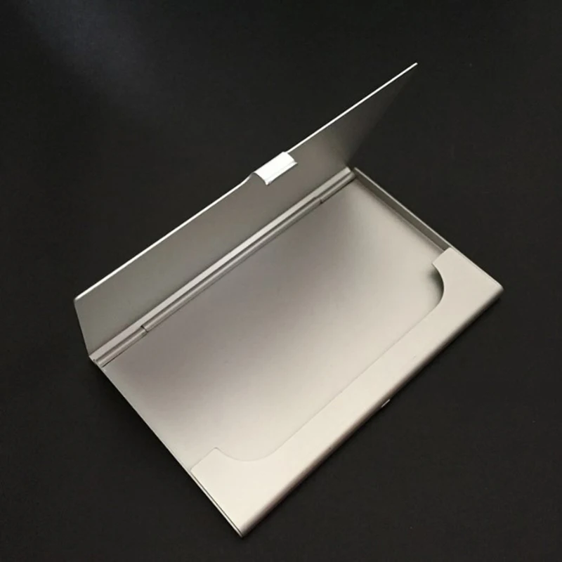 الفولاذ المقاوم للصدأ الأعمال ID حافظة بطاقات الائتمان ، حامل صندوق صغير معدني ، صناديق التخزين ، جيب 9.3x5.7x0.7 سنتيمتر ، اكسسوارات مكتب التموين