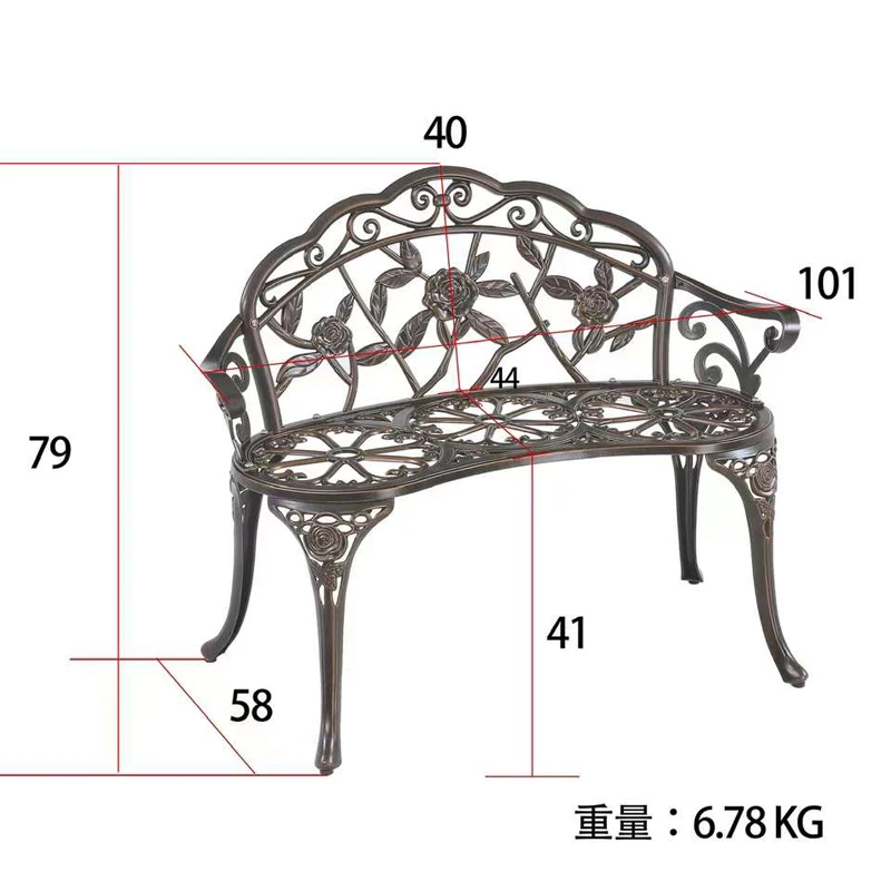 Set of 4pcs garden Balcony furniture cast aluminum chairs and table Mini coffee table Bench all weather waterproof