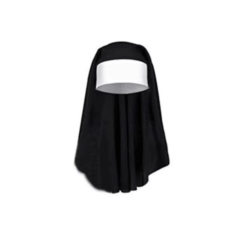1/3Pcs Creative Nun Costume Set Nun Collar Victorian Halloween Gothic Costume Cross Necklace Nun Headpiece