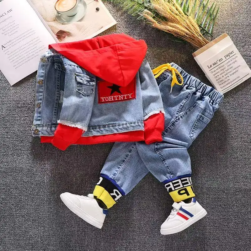 

Boys' Spring and Autumn Set 2025 Stylish New Boys' Baby Clothes Children's Cowboy Handsome Two Piece Set Kids Outfits