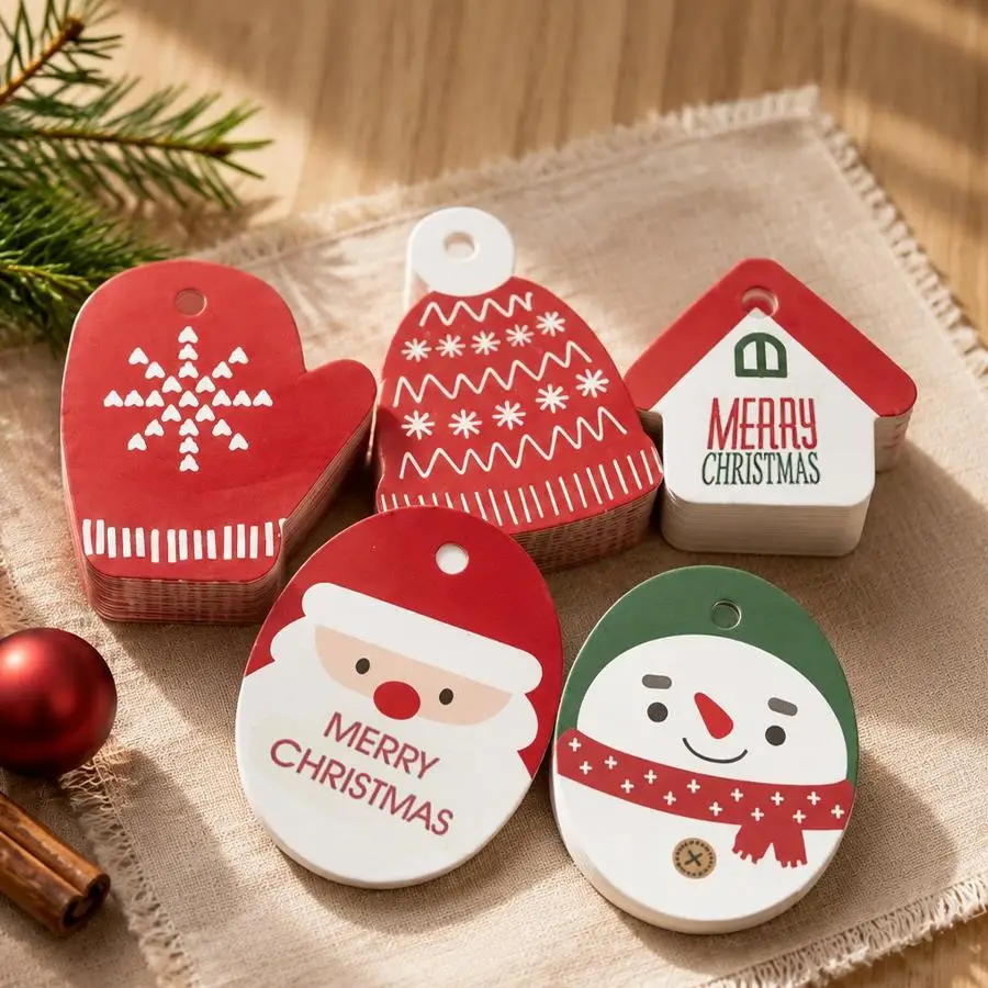 50pcs Multistyle Hang Tags, Xmas Ornament Gift Labels for Christmas Tree Hanging, Goodie Bag & Table Centerpiece Decor XJM - view 5
