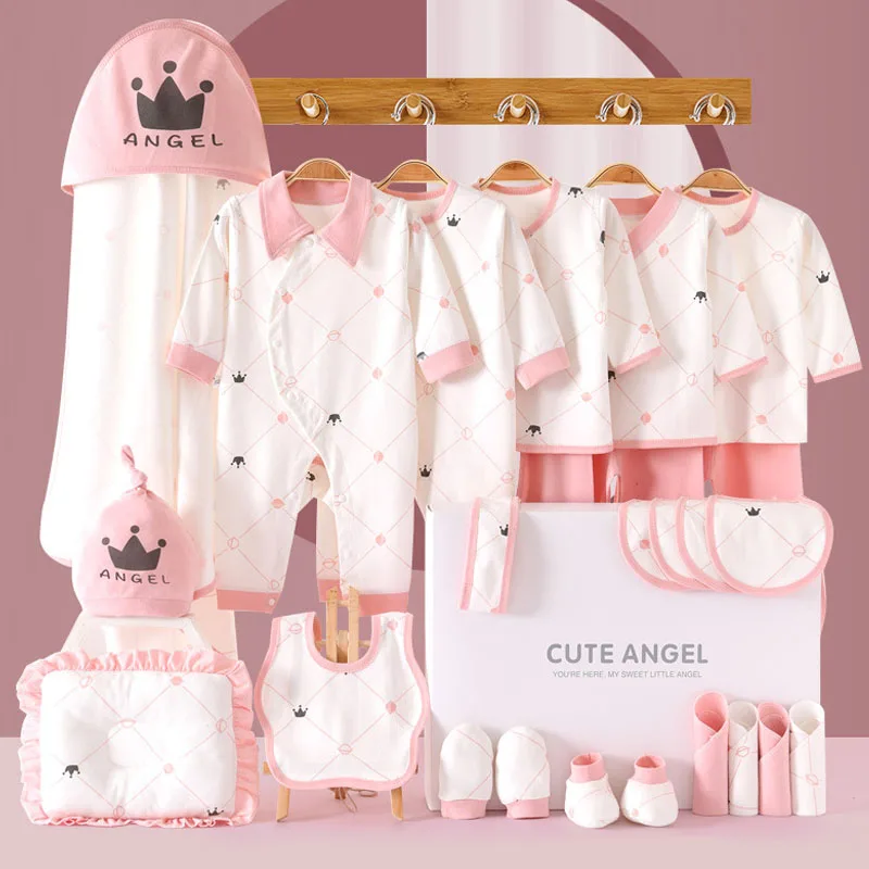 19/23/25 Pieces Newborn Clothes Baby Gift Pure Cotton Set 0-6 Months Autumn And Winter Kids Suit Unisex Without Box