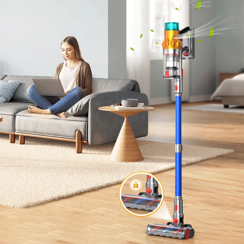 110V/220V Dual Motor LED Vacuum Cleaner Powerful Suction Wireless Handheld Design Upright for Dry for Small Household Use